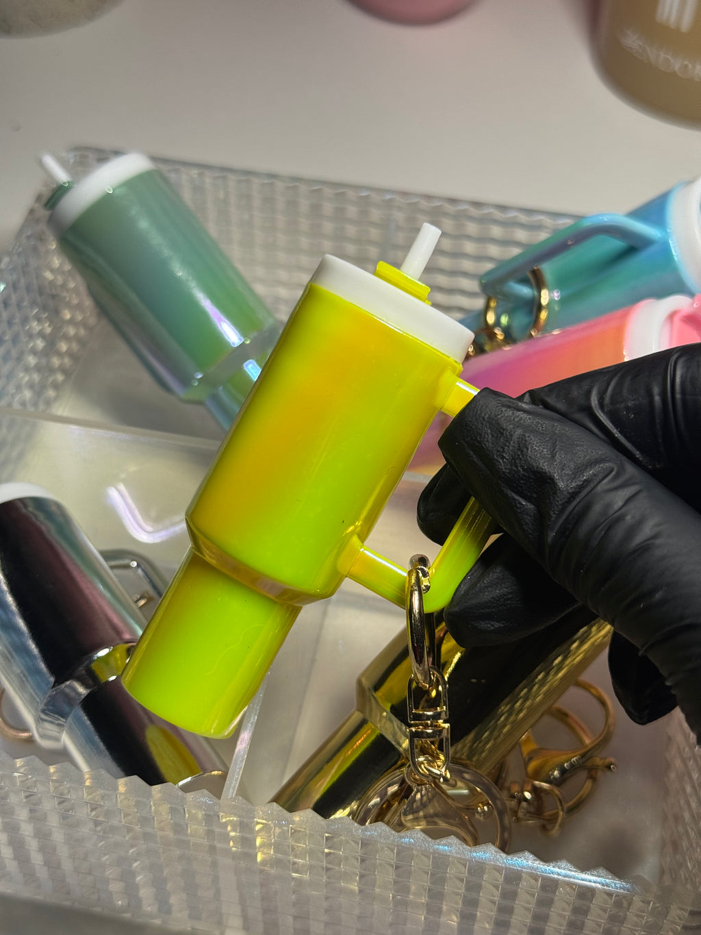 Porte clés mug scintillant personnalisée