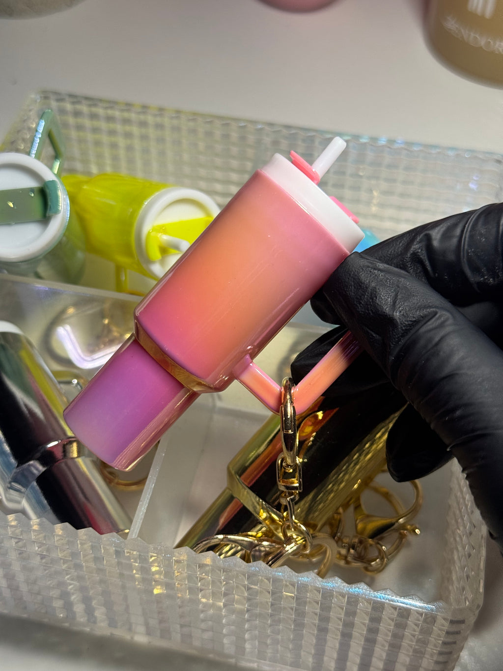 Porte clés mug scintillant personnalisée