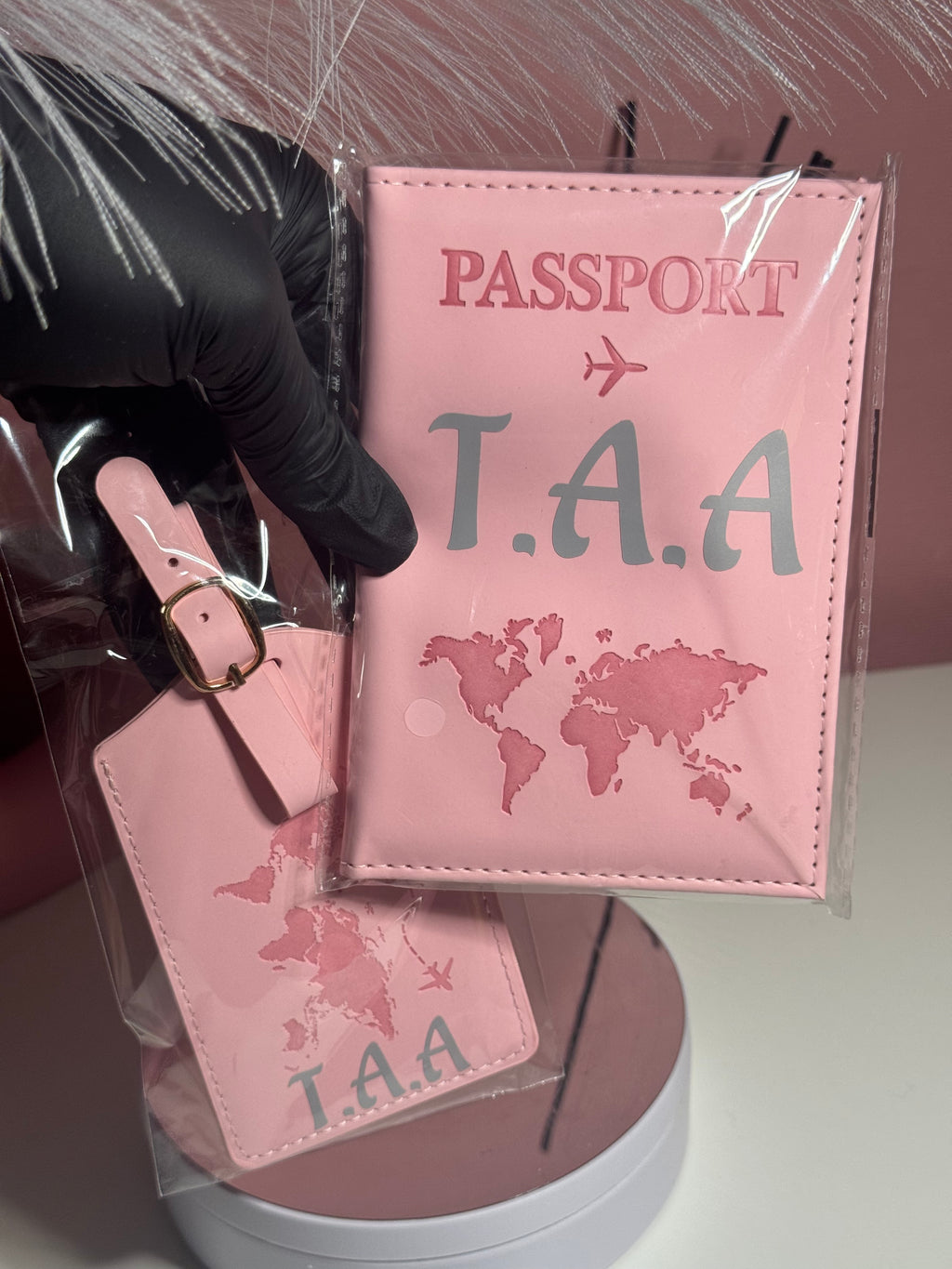 Pochette de passeport + étiquette bagages