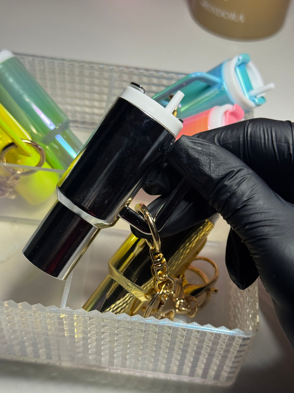 Porte clés mug scintillant personnalisée