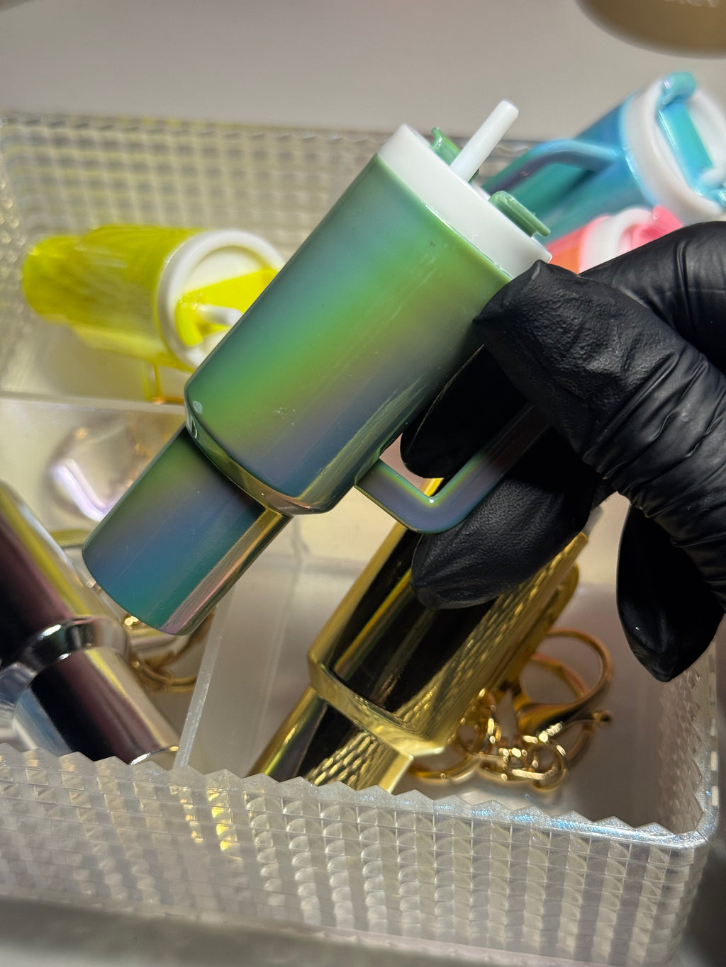 Porte clés mug scintillant personnalisée