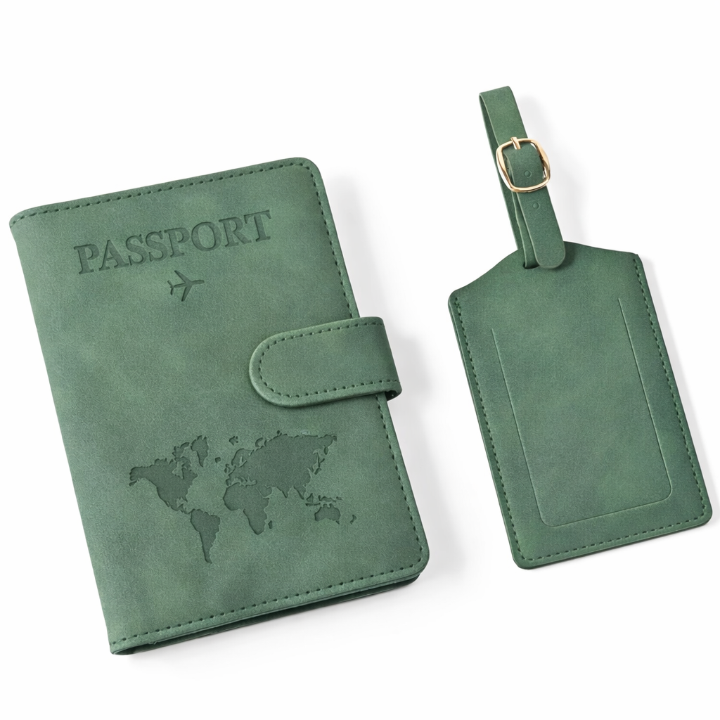 Pochette de passeport + étiquette bagages