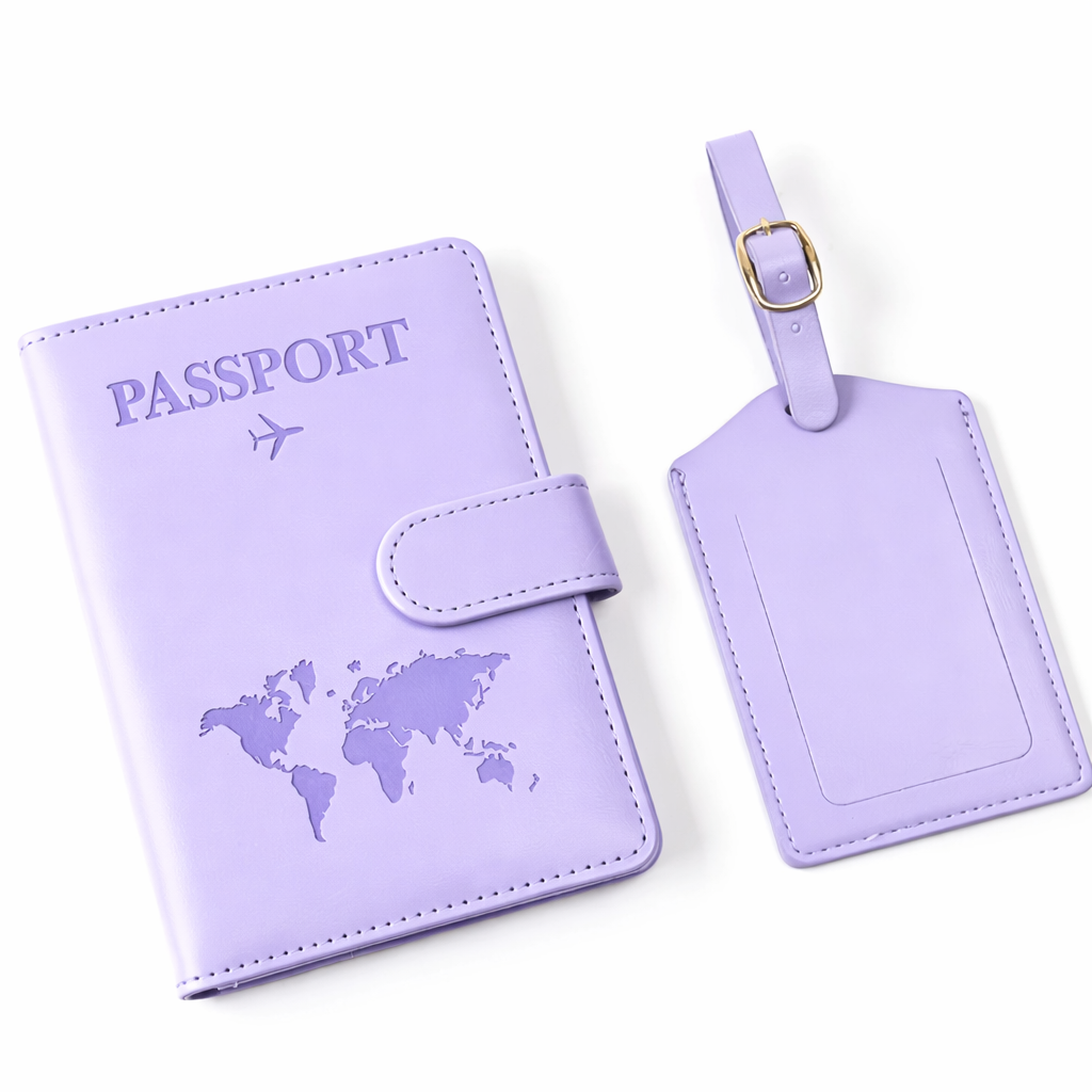 Pochette de passeport + étiquette bagages