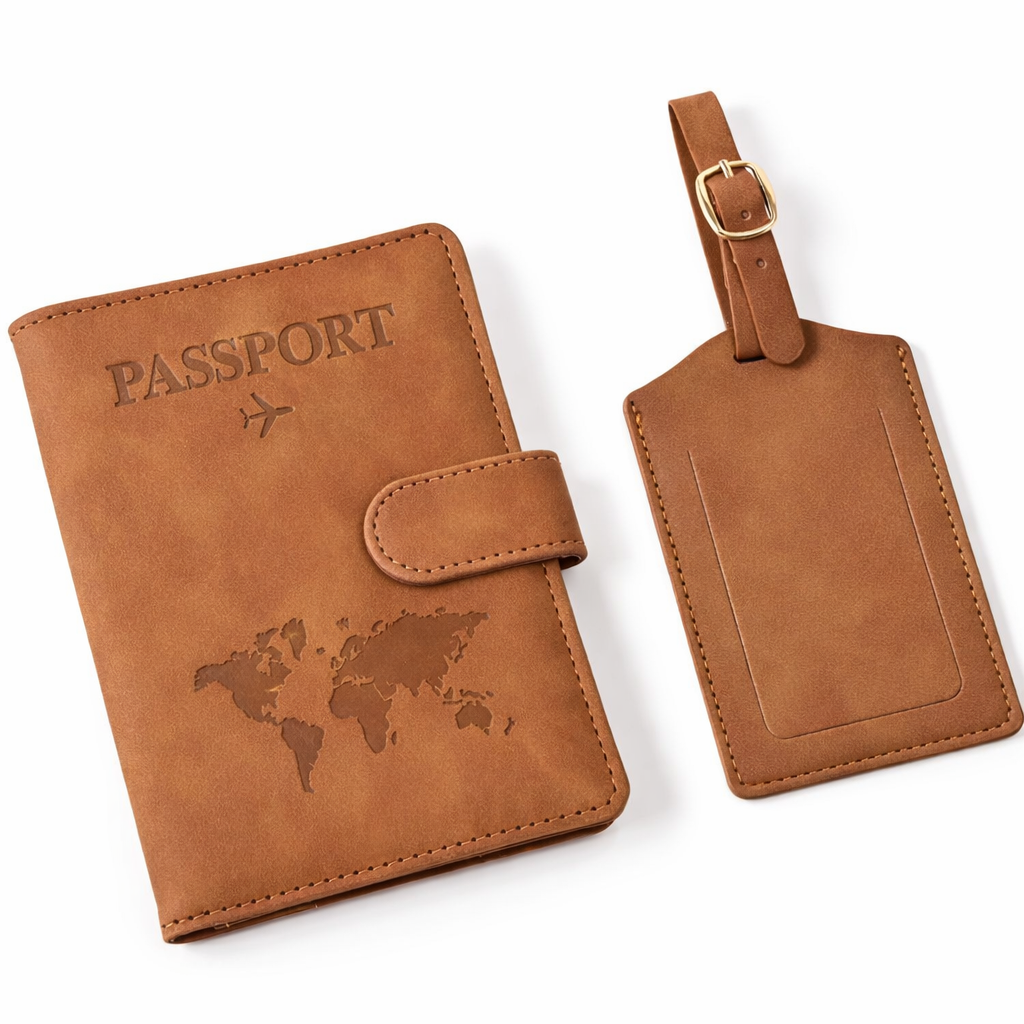 Pochette de passeport + étiquette bagages