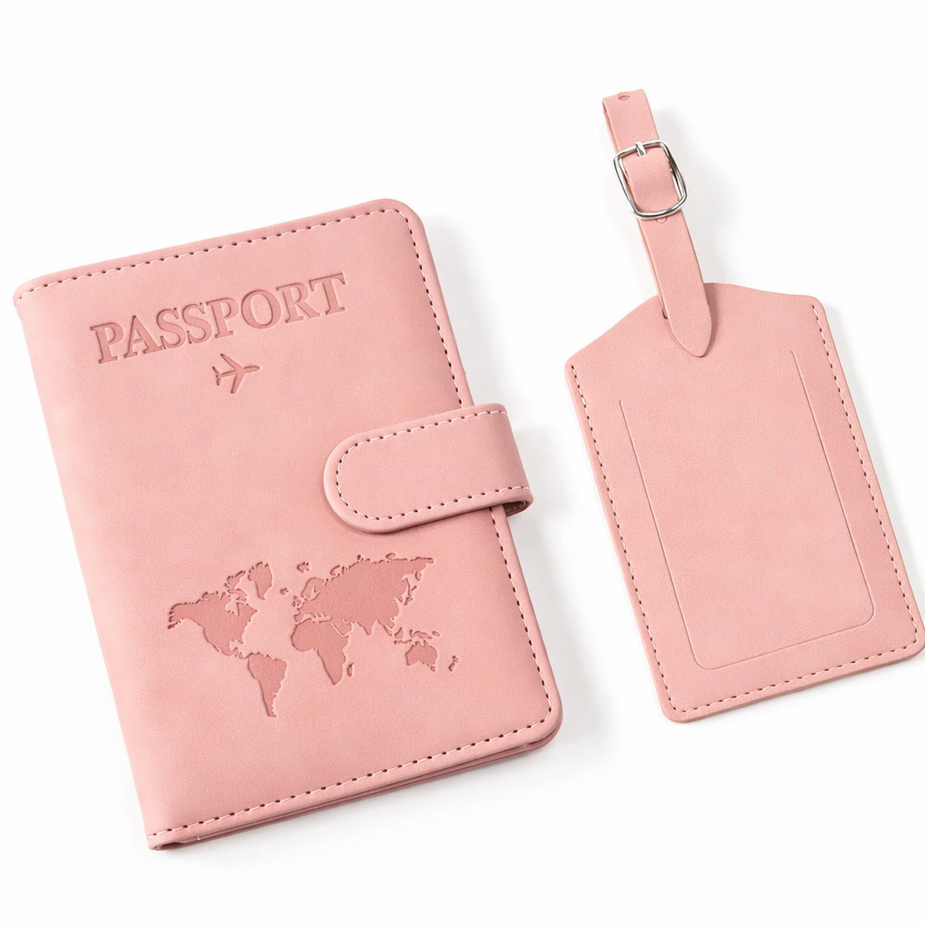 Pochette de passeport + étiquette bagages
