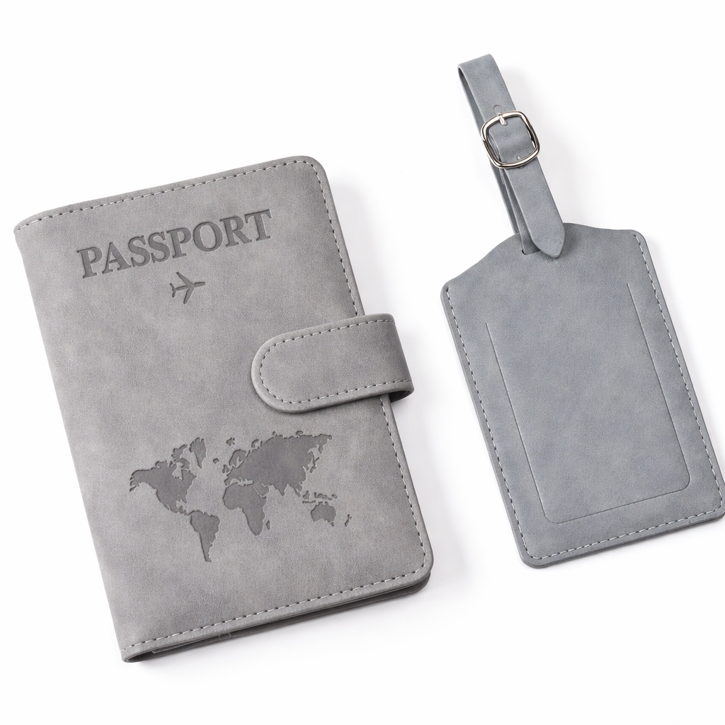 Pochette de passeport + étiquette bagages