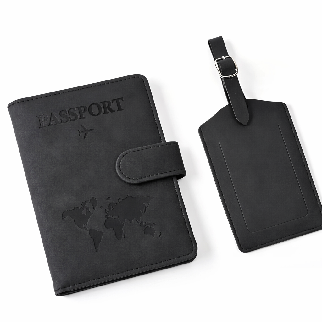 Pochette de passeport + étiquette bagages
